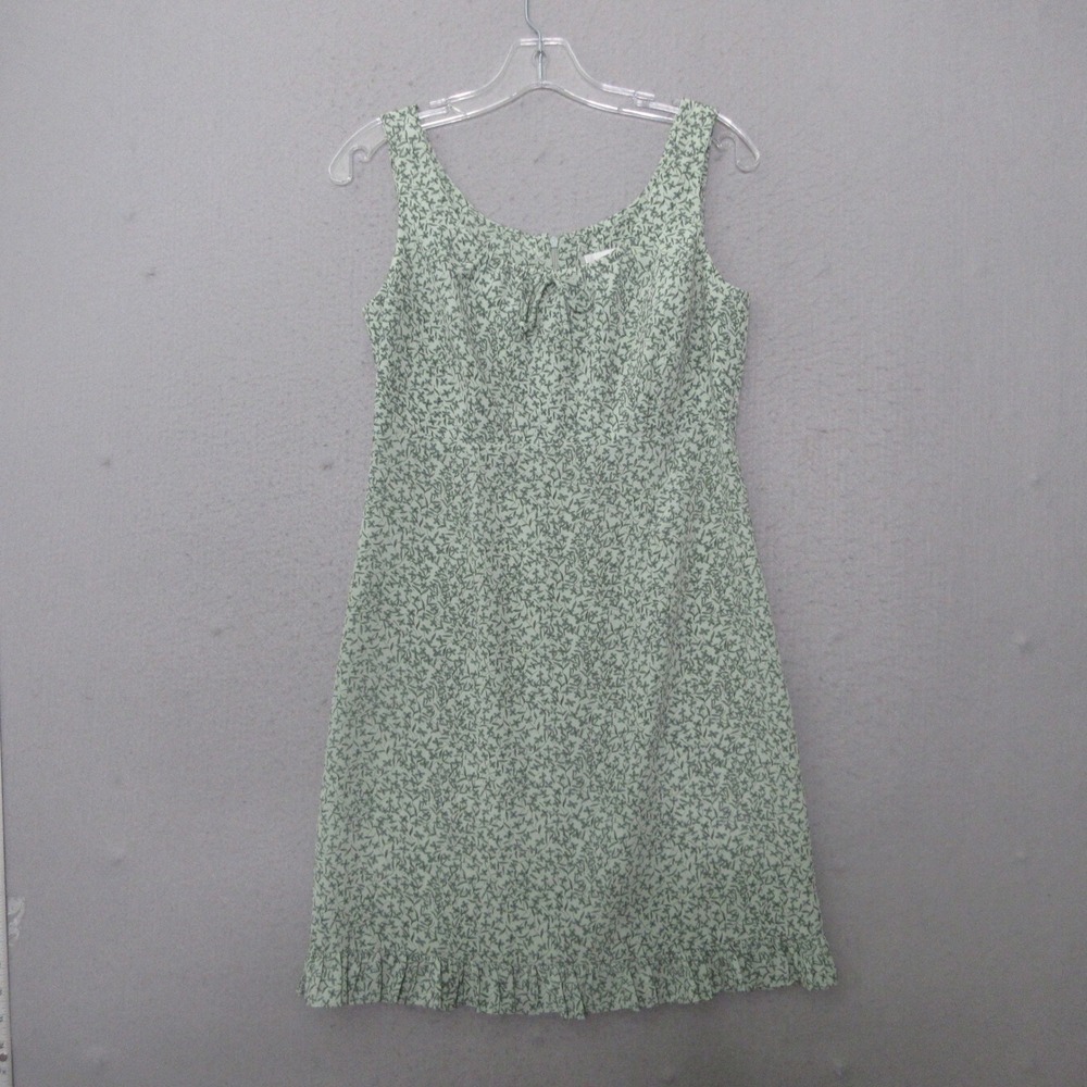 Vintage Giorgio Fiorlini Dress Green Floral Ruffle Milkmaid 90s Y2K Mini Cottage